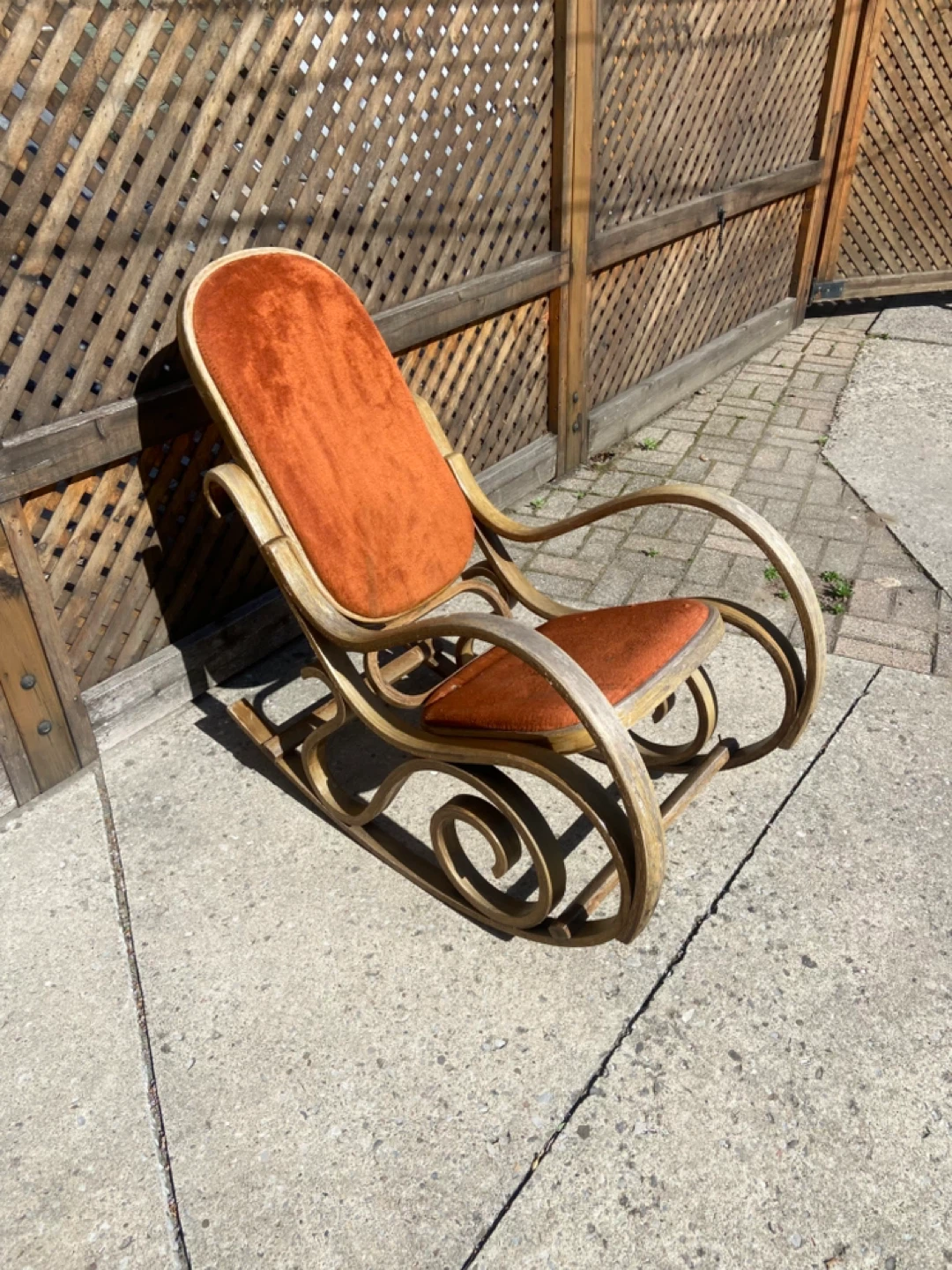 Rocking Chair - Vintage Orange Upholstery - photo 2