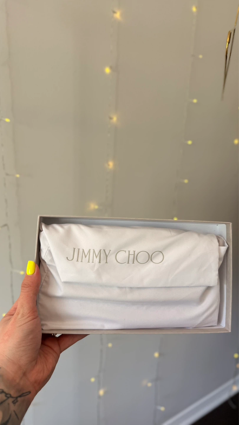 Jimmy Choo Margot Chain Clutch–Tea Rose Glitter | BNIB - photo 3