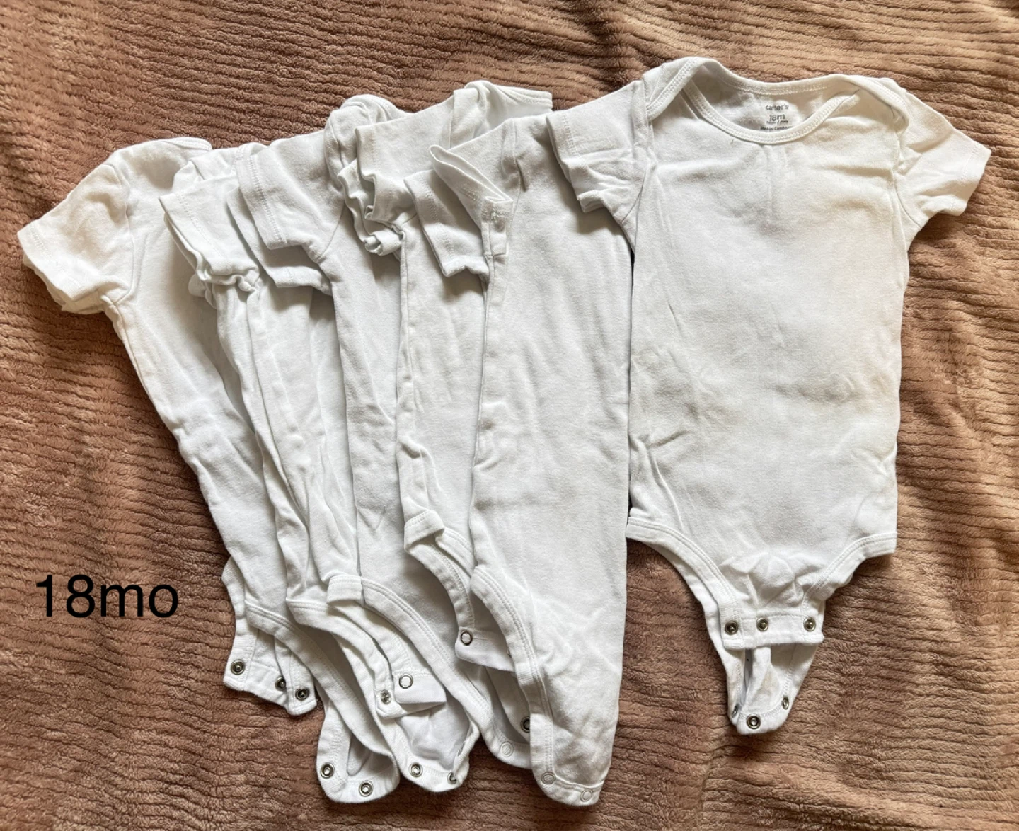 Carter's White Bodysuits - 18 Month (Set of 6)
