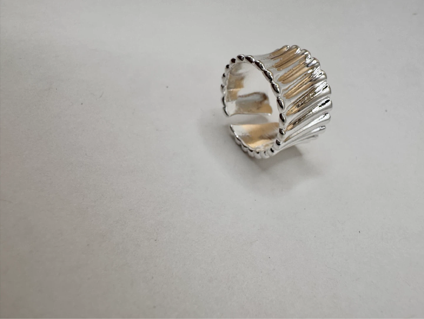 Sterling Silver 925 “Ribbed" Ring - photo 4