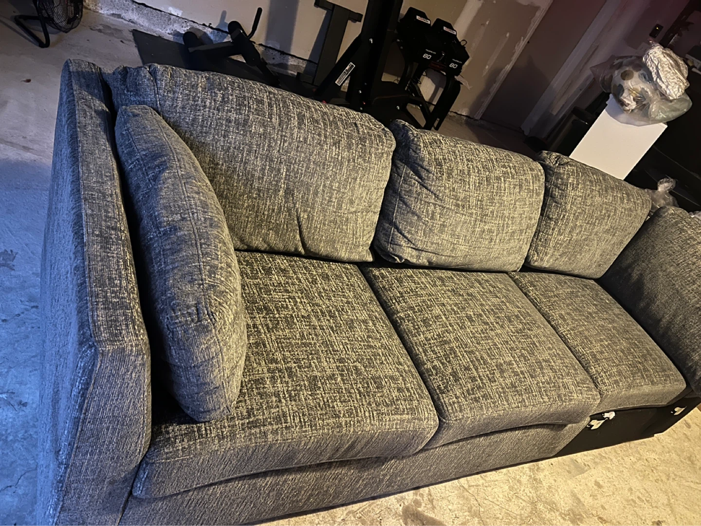 Grey fabric 8ft sofa