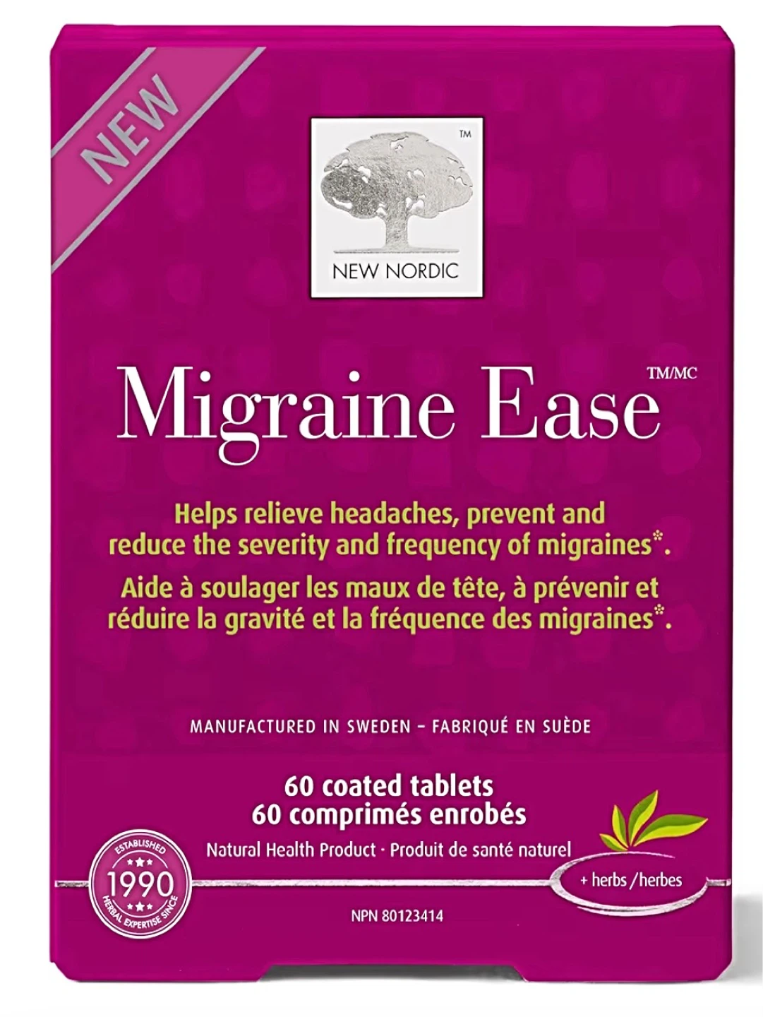 New Nordic Migraine Ease 60 Coated Tablets