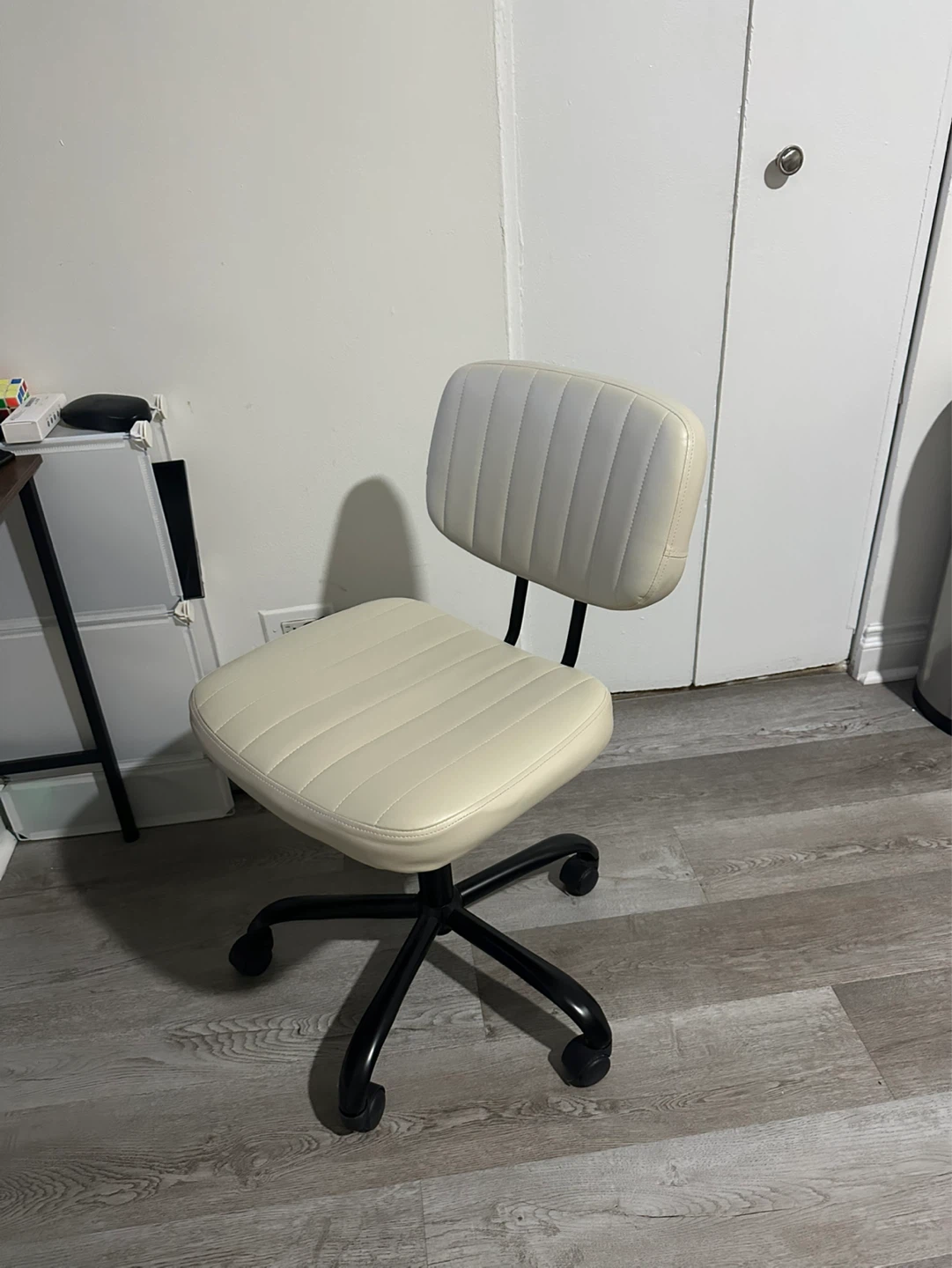 Cream Office Chair with Wheels - photo 3
