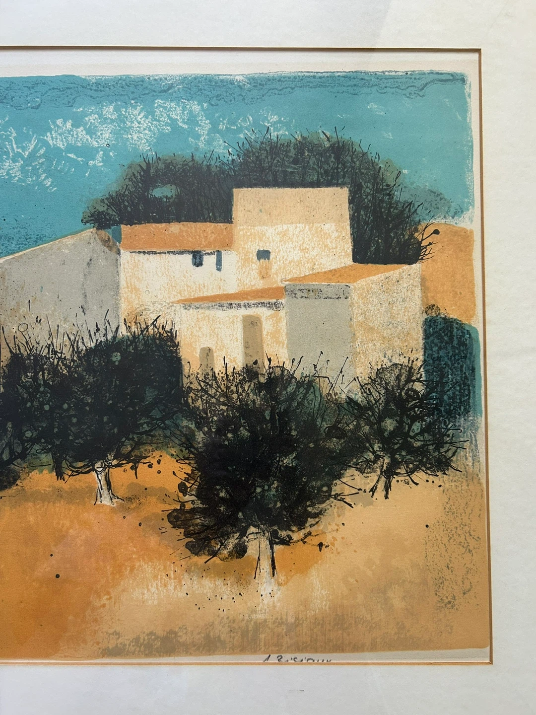 Framed Fine Art Print - Mediterranean village Scene - photo 2
