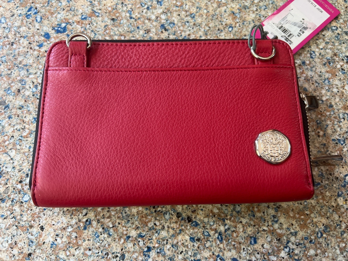Vince Camuto Red Leather Double Zip Wallet Wristlet - photo 3