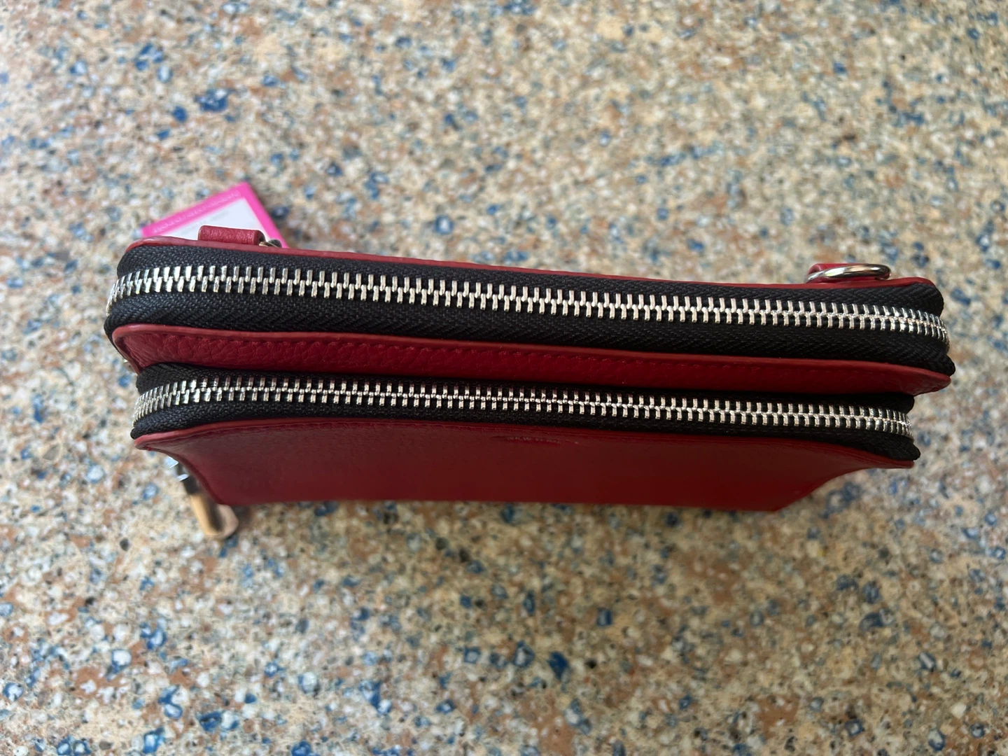 Vince Camuto Red Leather Double Zip Wallet Wristlet - photo 4