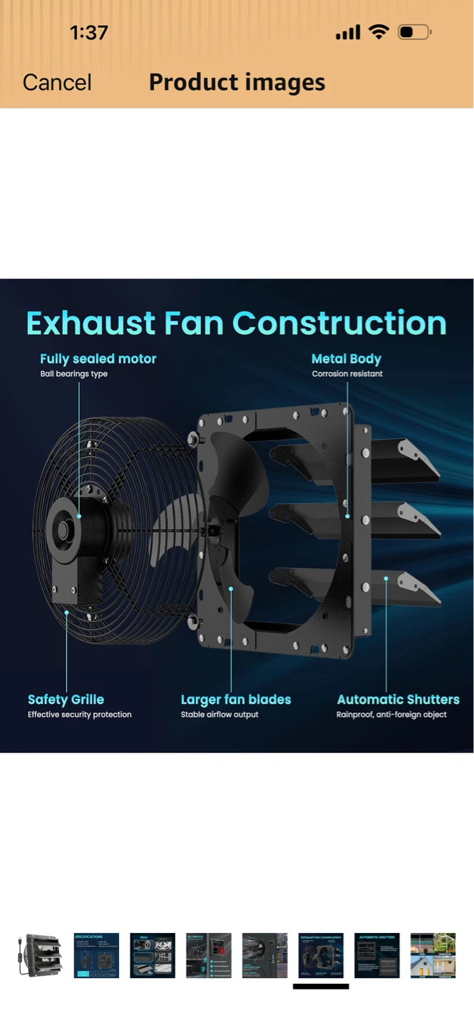 HG POWER Shutter Exhaust Fan HA-250M 10 Inch - photo 4