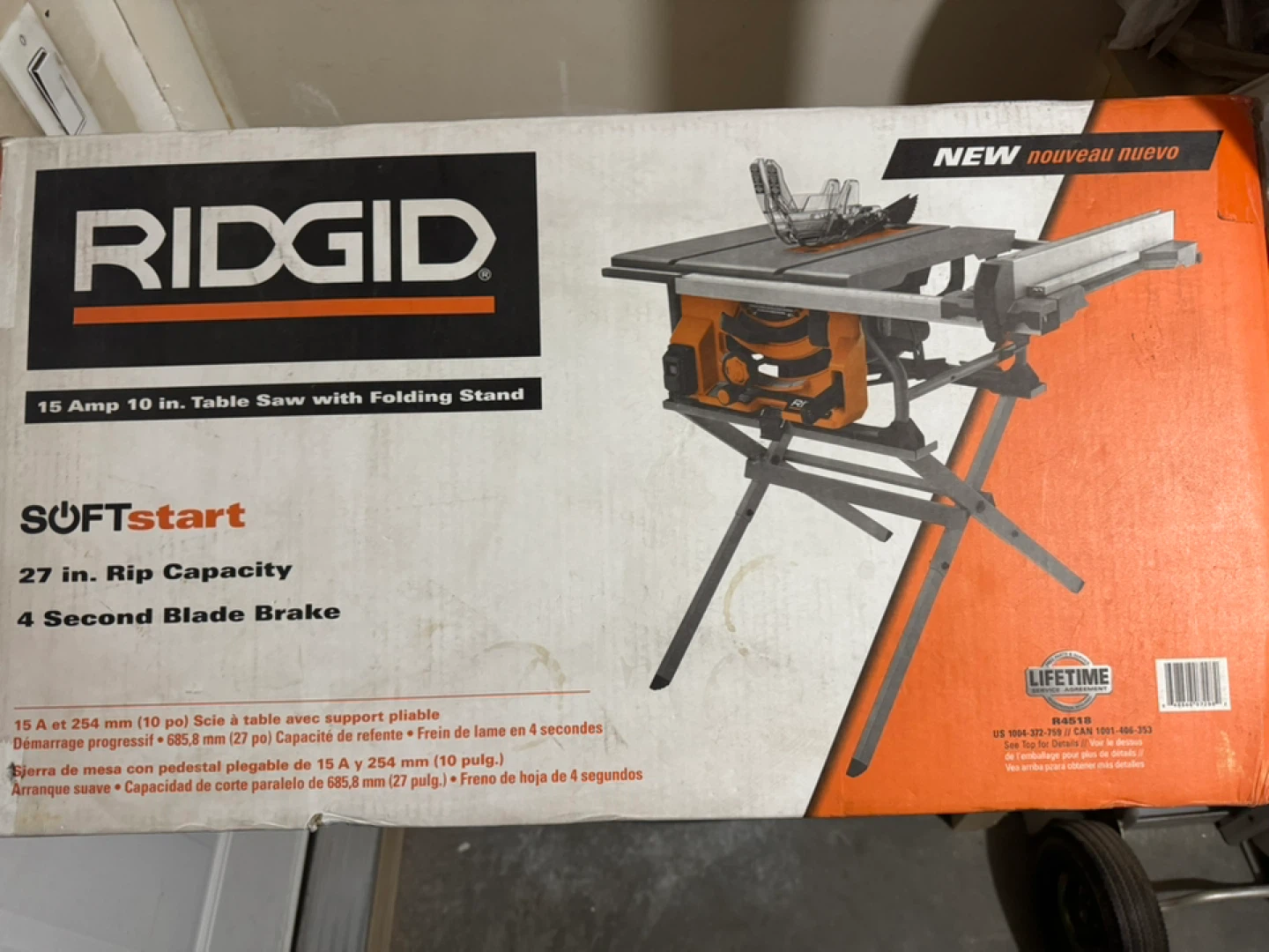RIDGID 15 Amp 10 -inch Table Saw with Folding Stand - photo 2