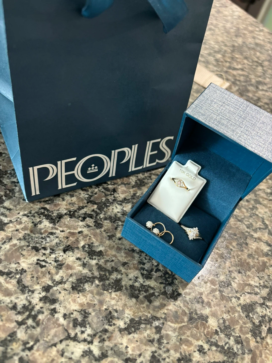 Peoples 10K Gold Diamond Rings Set