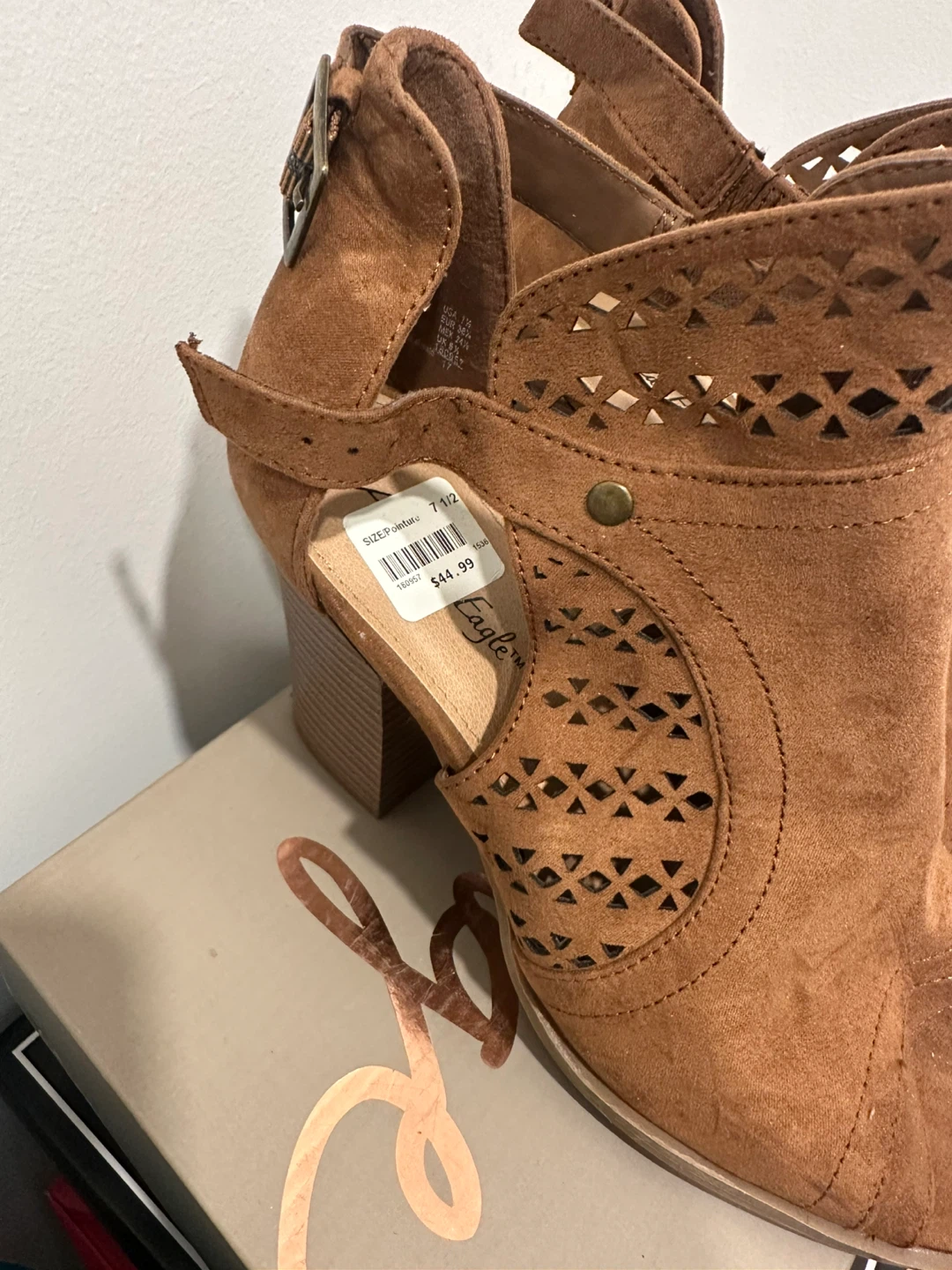 American Eagle Brown Suede Cutout Booties - photo 3