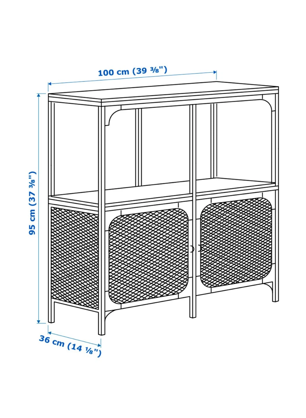 Industrial Style Storage Shelf with Cabinet Doors - photo 3