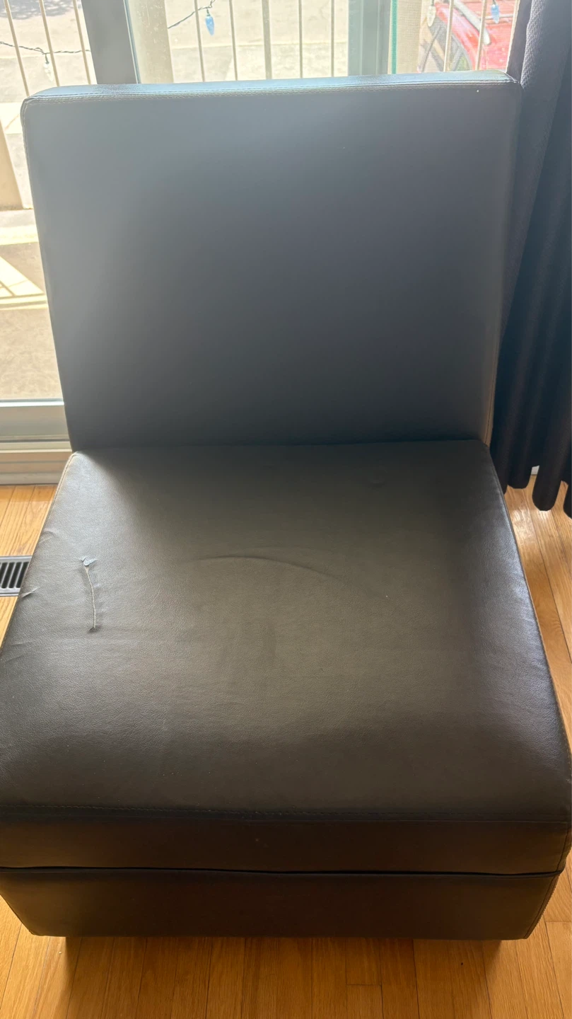 Brown Faux Leather Accent Chair - photo 2