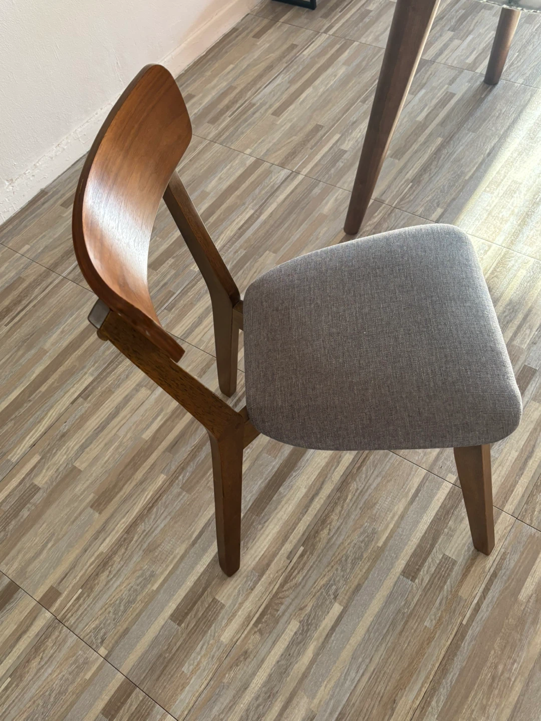 Modern Wood Dining Chair with Upholstered Seat - photo 3