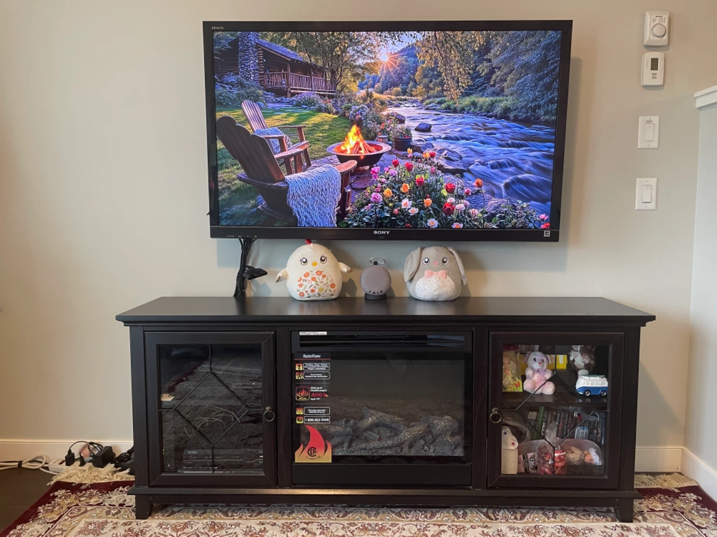 Espresso Electric Fireplace TV Stand