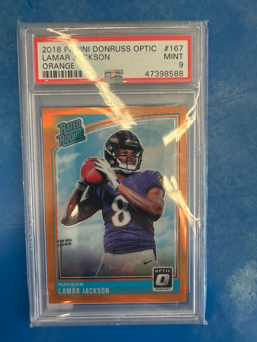2018  Optic Lamar Jackson Rated Rookie Orange 066/199