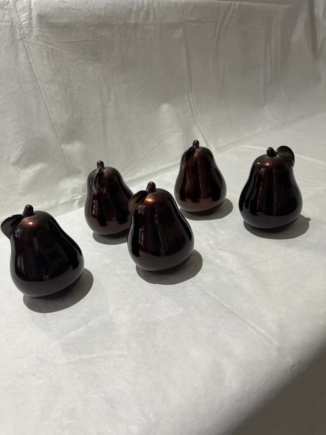 Set of 5 Decorative Pear Figurines