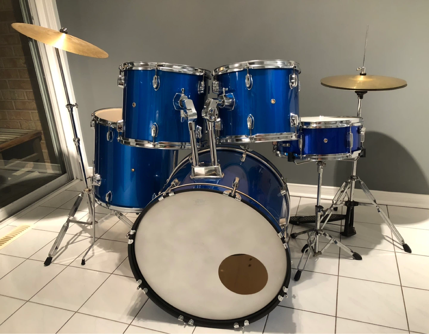 Blue drum set — amazing condition!