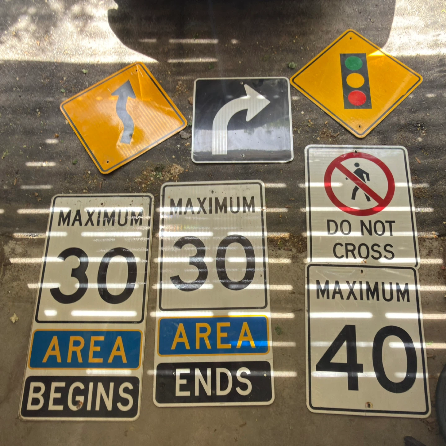 Lot of road signs