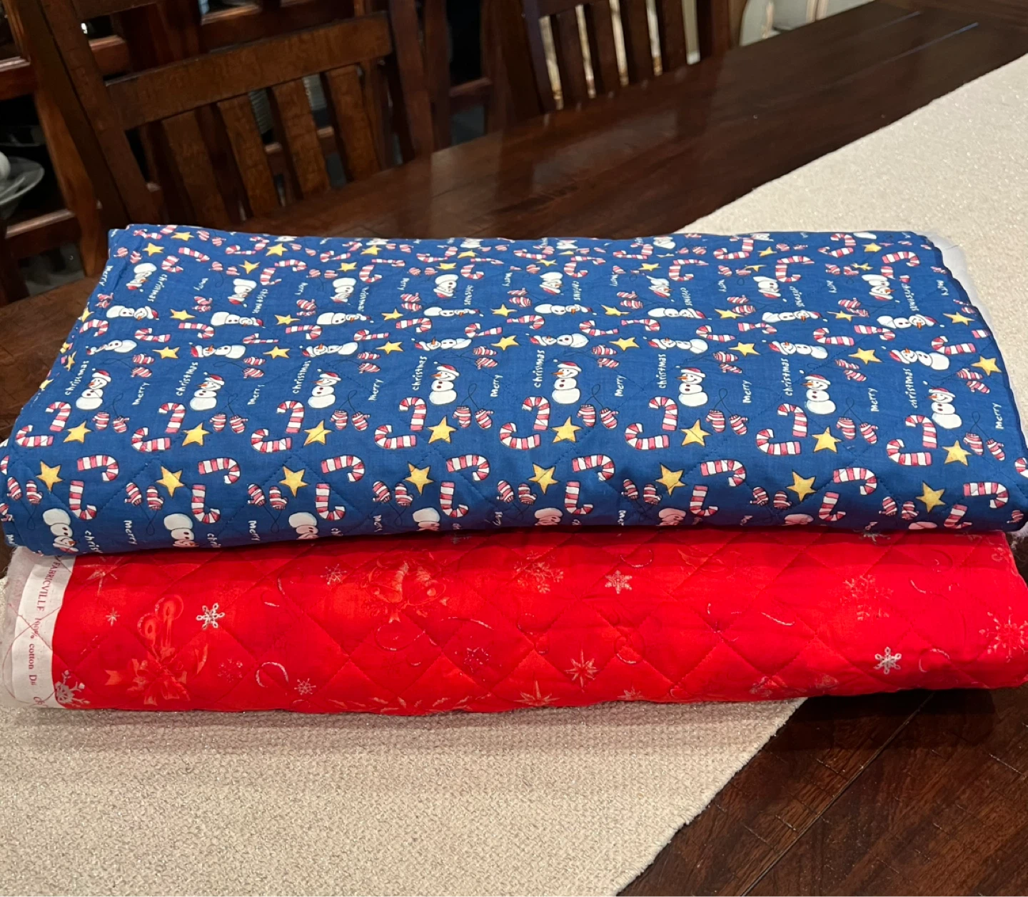 Festive Christmas Quilted Fabric Destash Lot