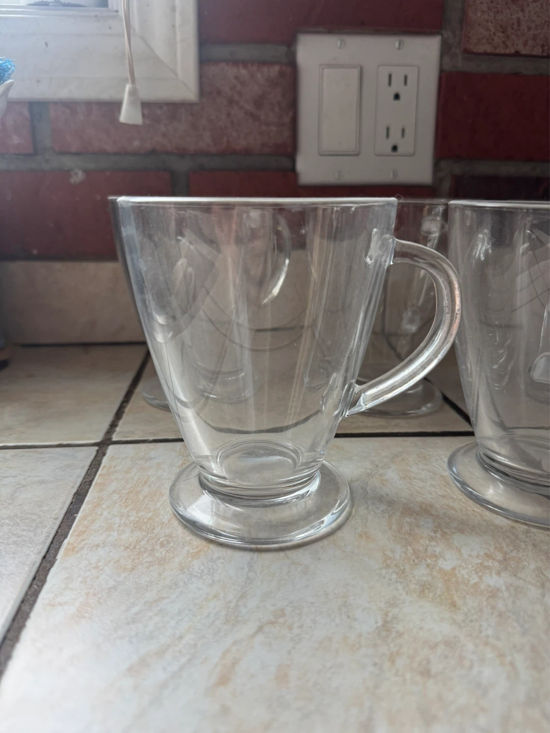 Set of 5 Clear Glass mugs with Handles - photo 2