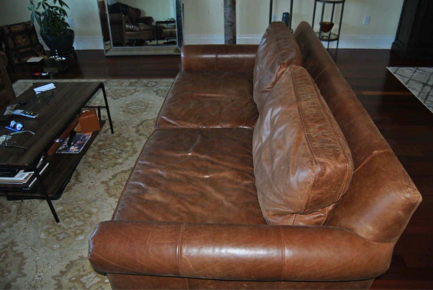 Restoration Hardware Original Lancaster 2-Cushion Leather Sofa - photo 3