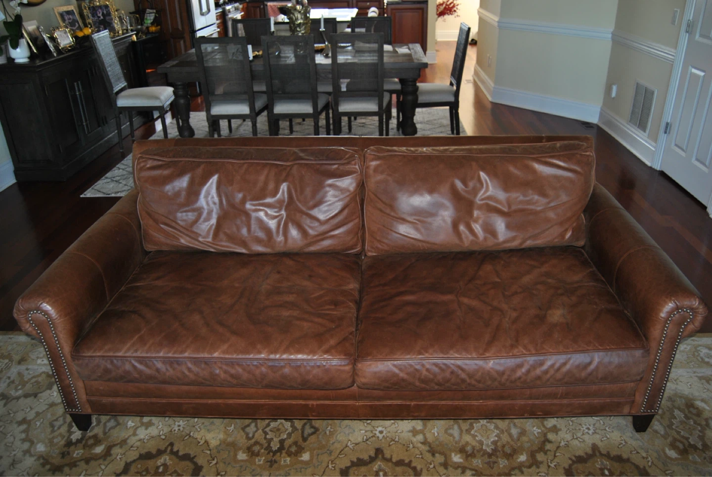 Restoration Hardware Original Lancaster 2-Cushion Leather Sofa - photo 2