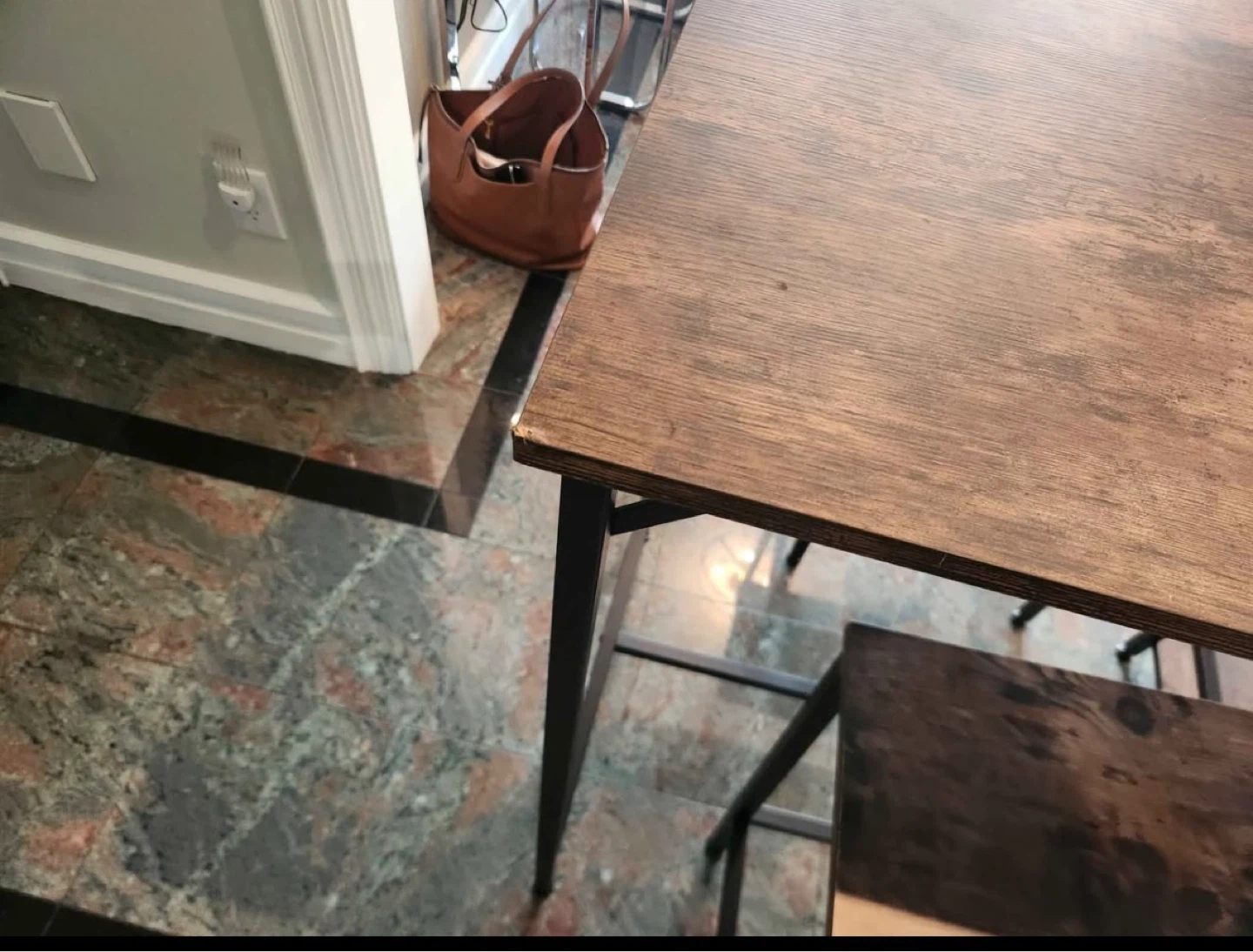 Rustic Wood Dining Table Set with Shelving - photo 3