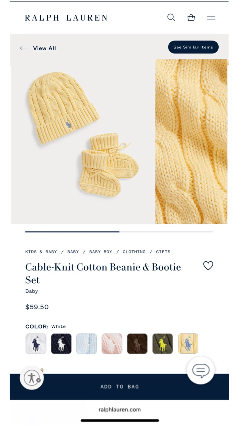 Ralph Lauren Cable-Knit Cotton Bootie Only