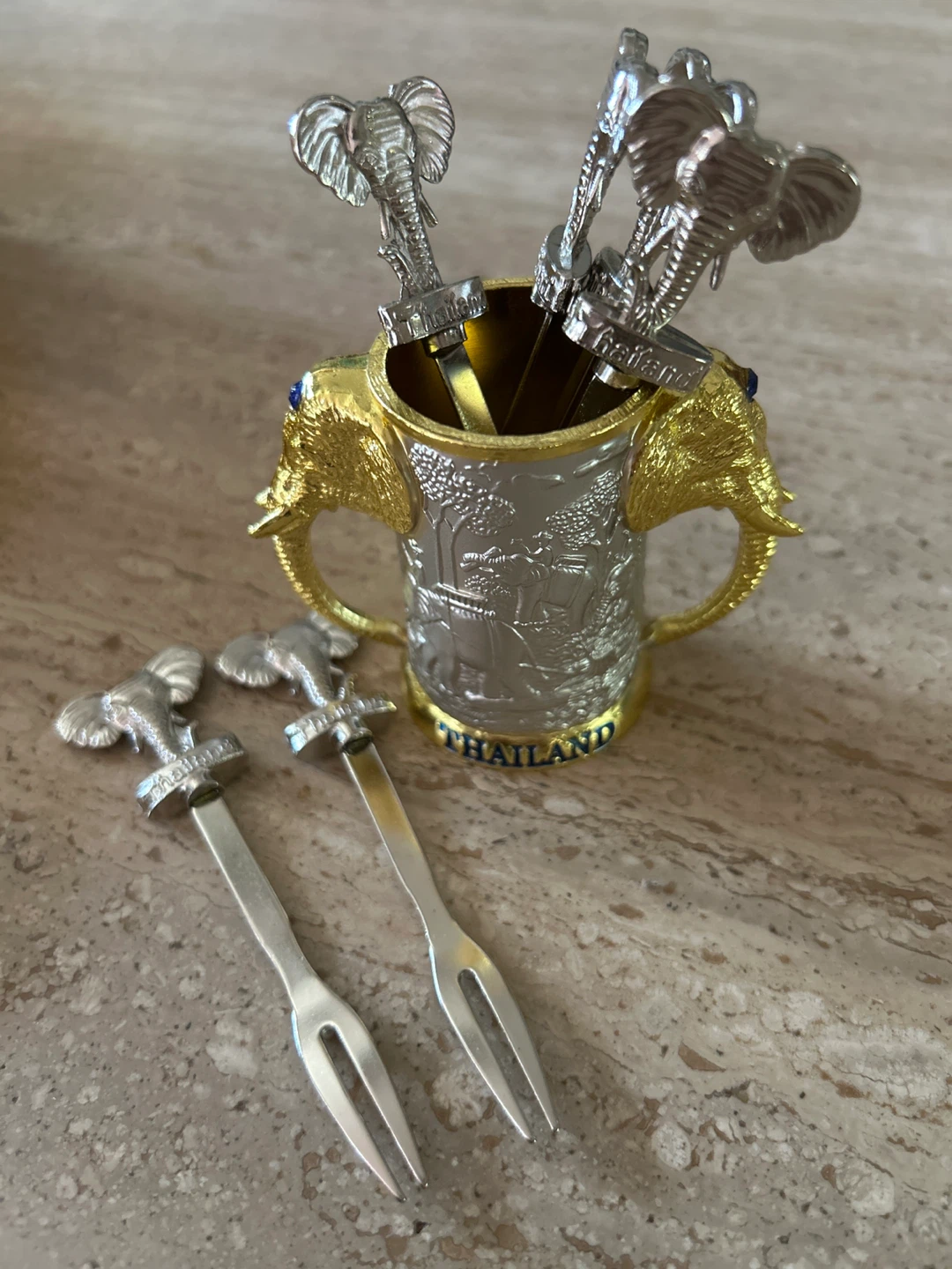 Elephant Cocktail Picks Set with Holder - photo 2
