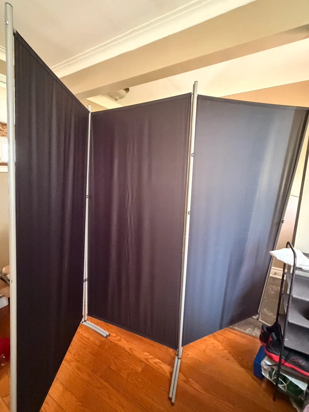 Black Portable Room Divider Screen - photo 3