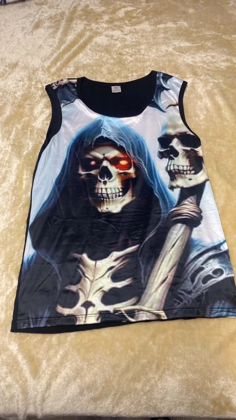 💀 Grim Reaper Grim Skull Graphic Tank Top
