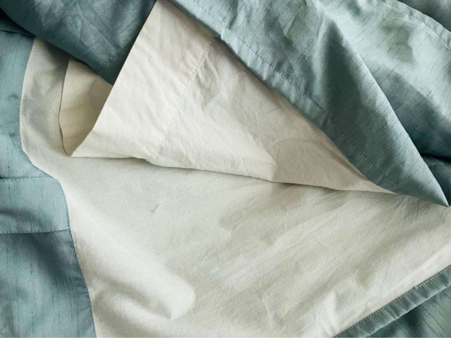 Silk Light Blue Curtains (Pair) - photo 3