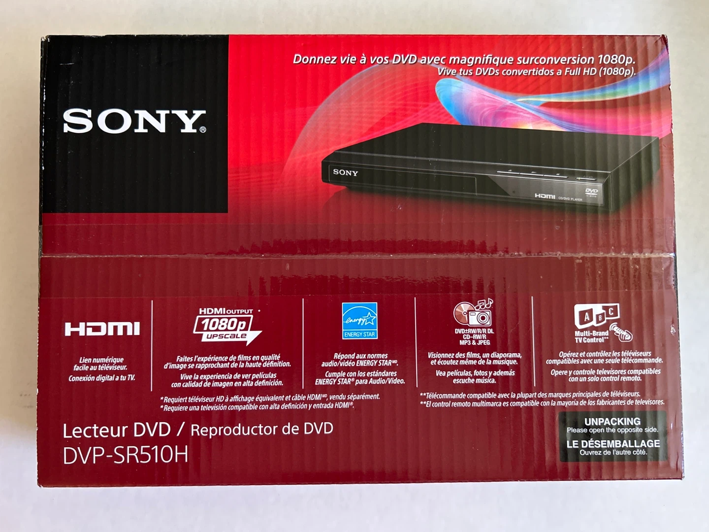 Sony DVD Upscaling Player DVP-SR510H - photo 3