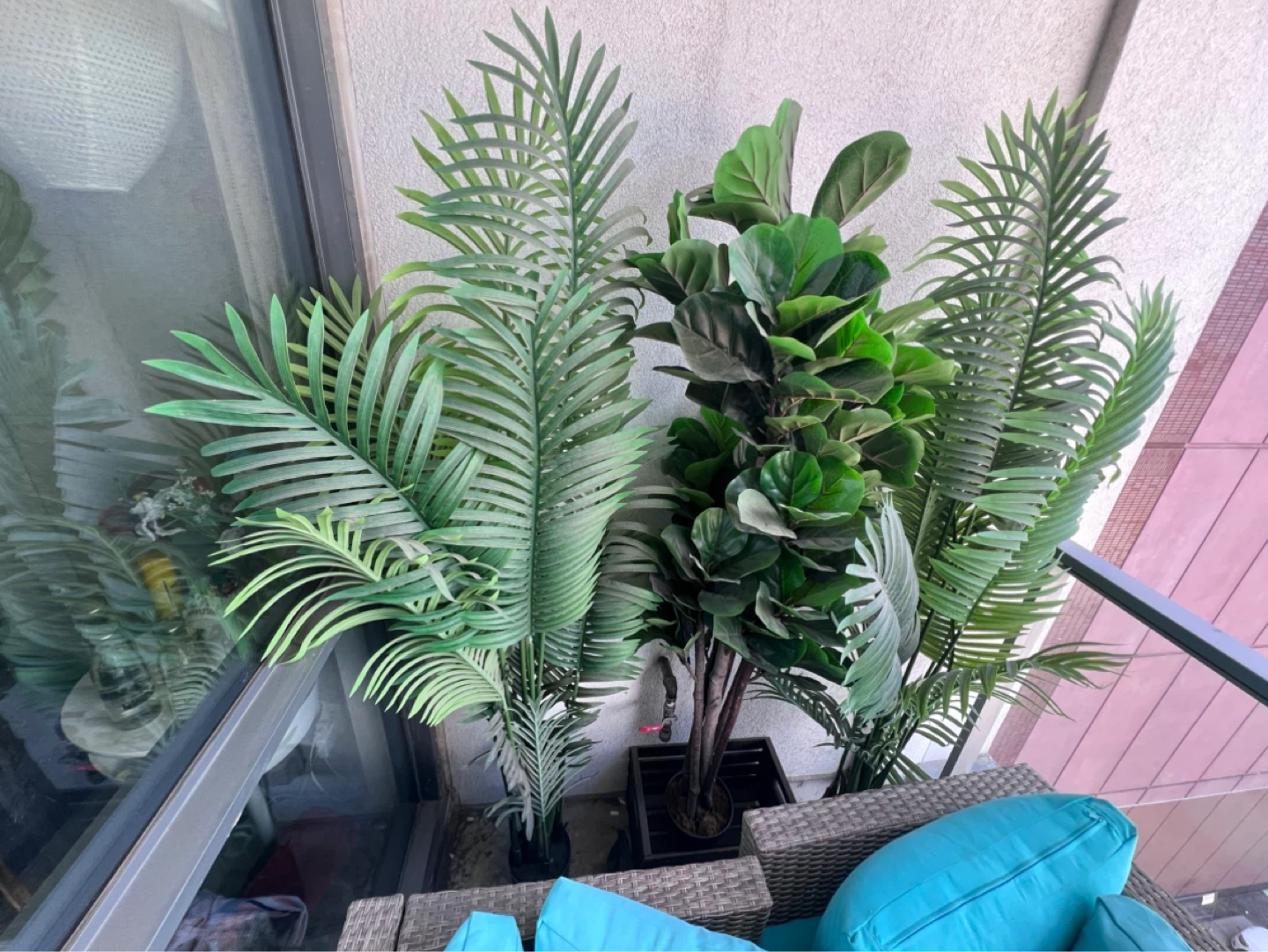 Artificial Fiddle Leaf Fig and Palm Plants