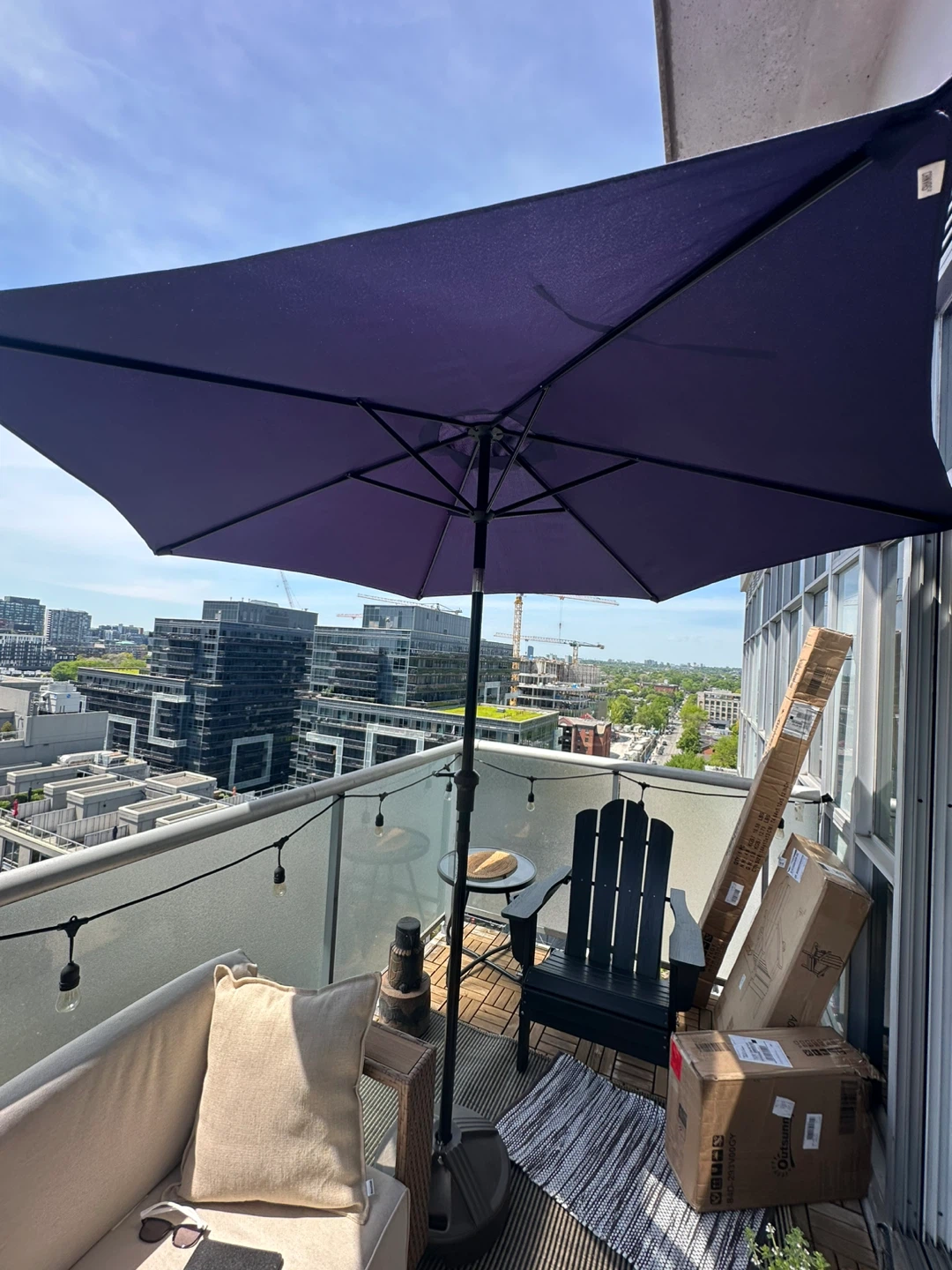 Purple Patio Umbrella with Base - photo 4