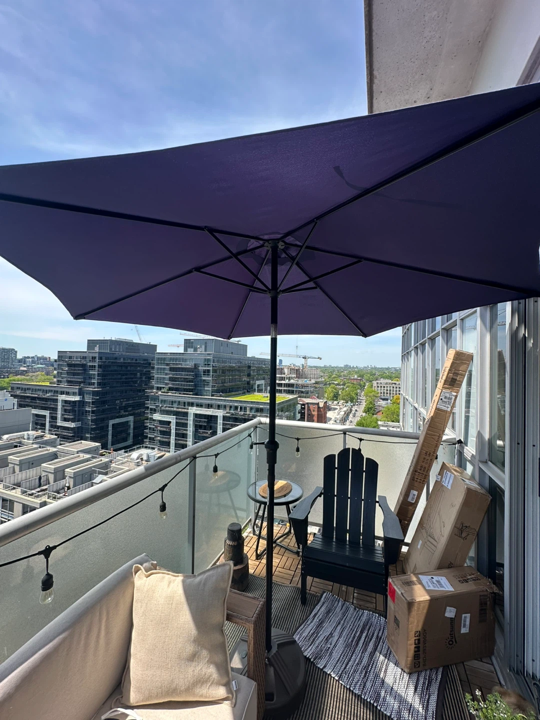 Purple Patio Umbrella with Base - photo 5