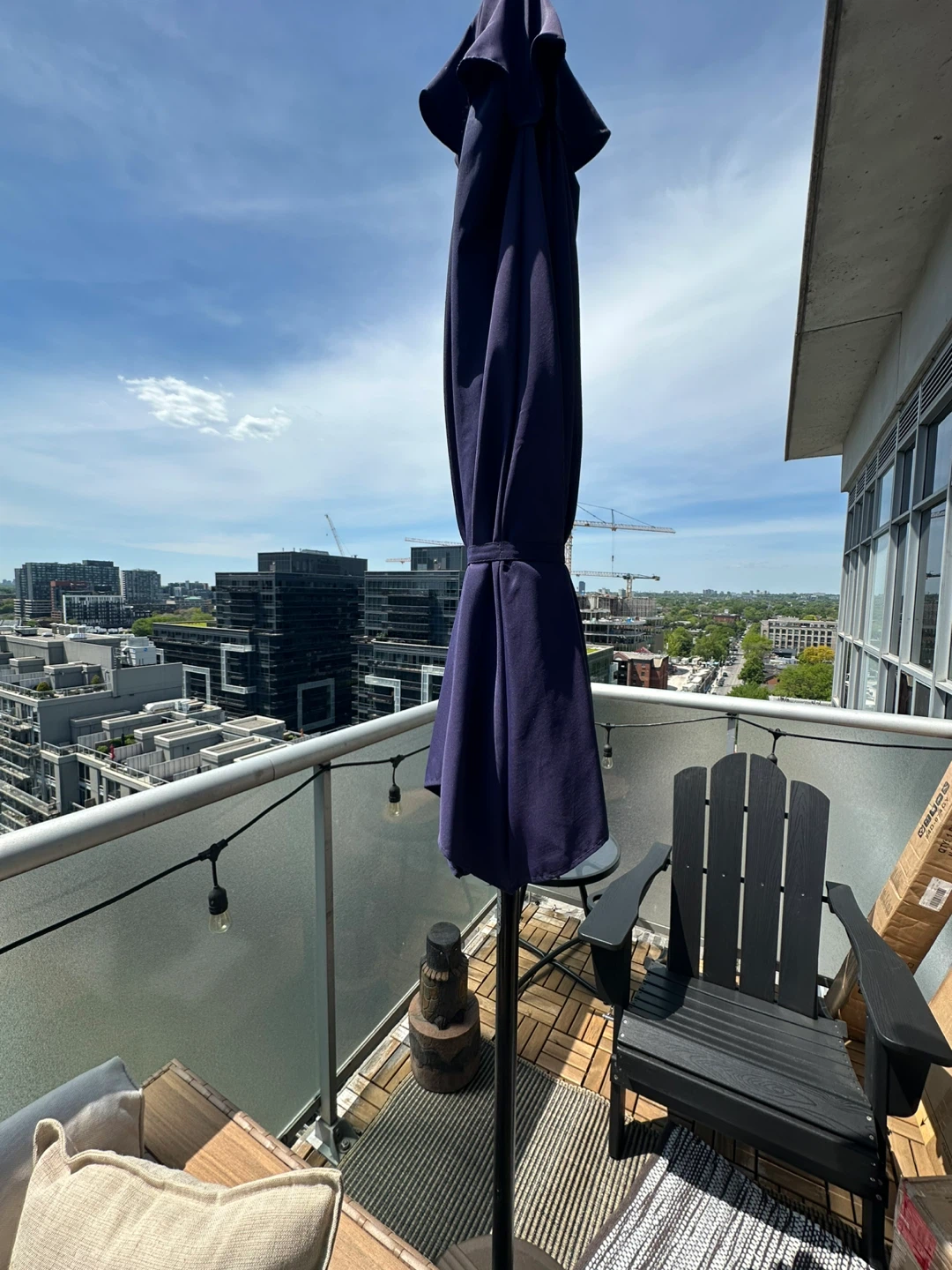 Purple Patio Umbrella with Base - photo 3