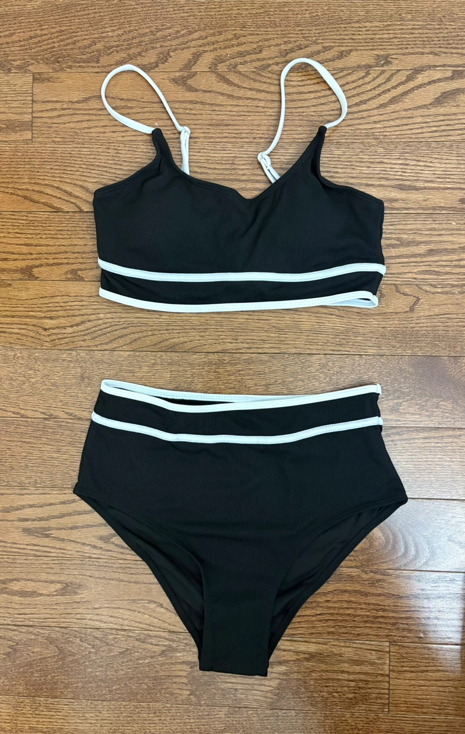 Brand New Black ribbed bikini set