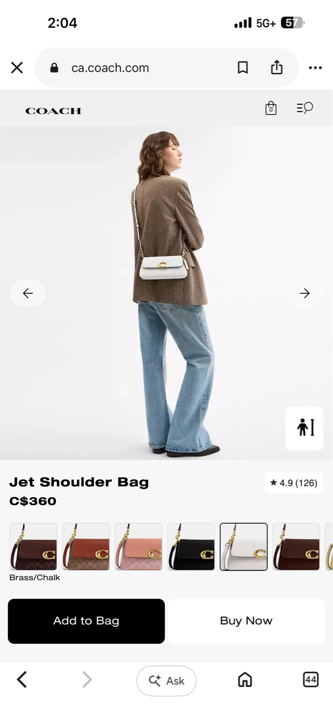 Coach Jet Shoulder Bag - Brass/Chalk - photo 4