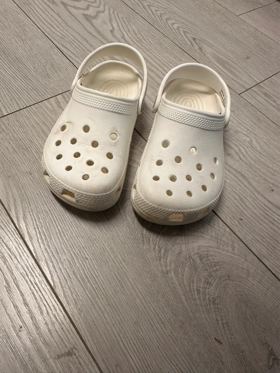 Kids White classic Crocs Clogs Size J 1
