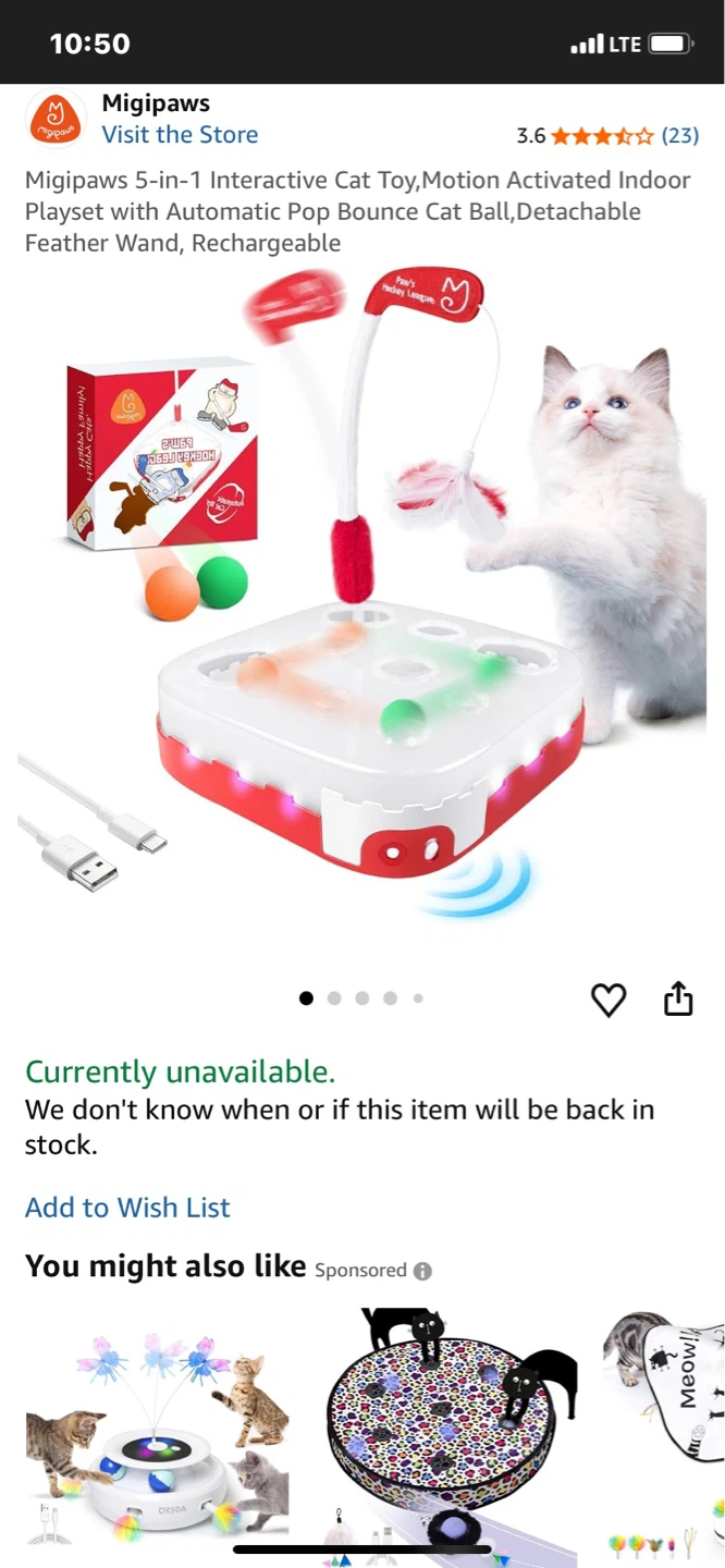 New Migipaws 5-in-1 Interactive Cat Toy - photo 3