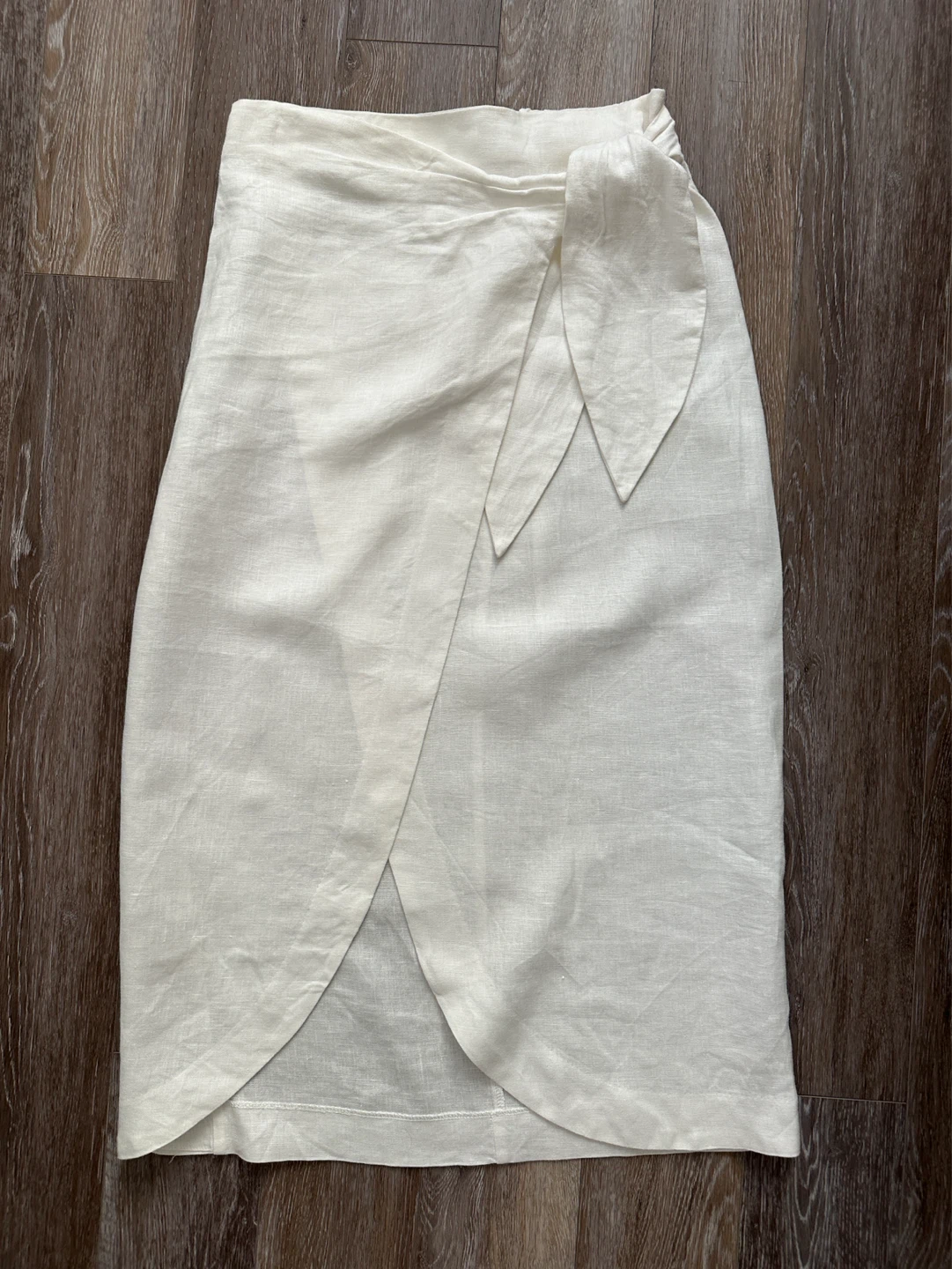 MANGO Linen Wrap Skirt