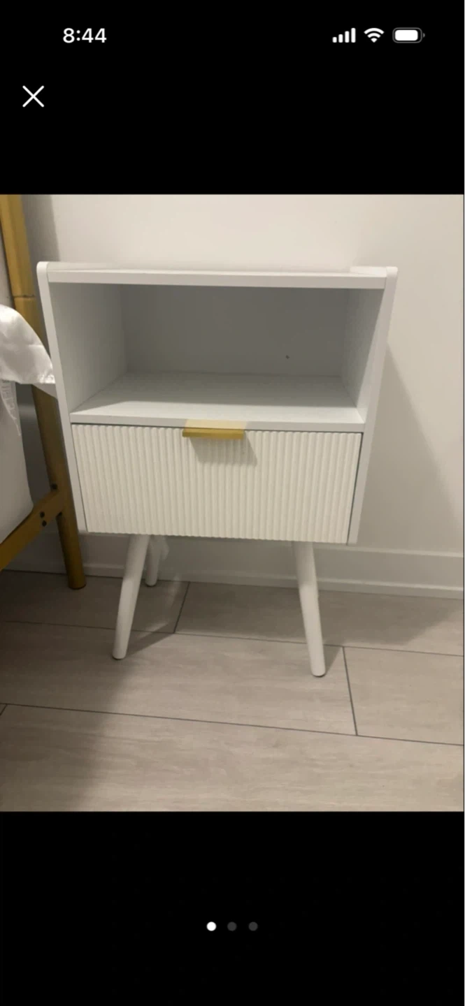 White Nightstand with Drawer