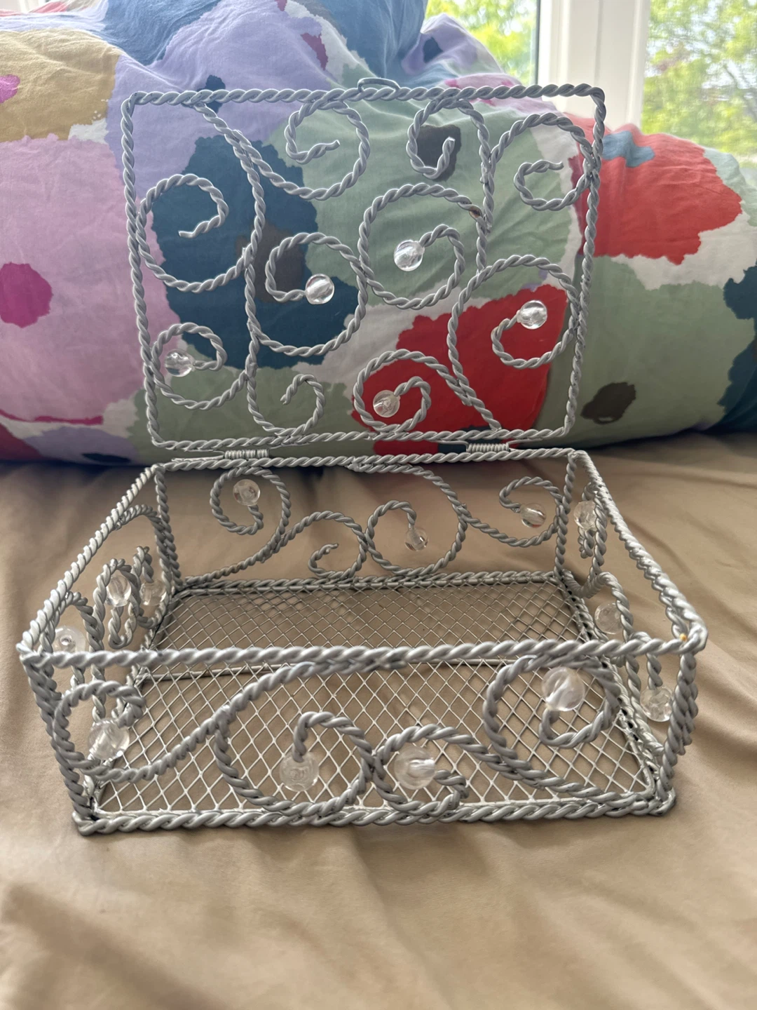 Silver decorative wire basket - photo 2