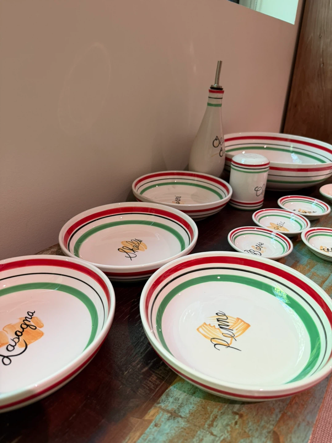 11 Piece Italian Pasta Theme Dishware Set - photo 3