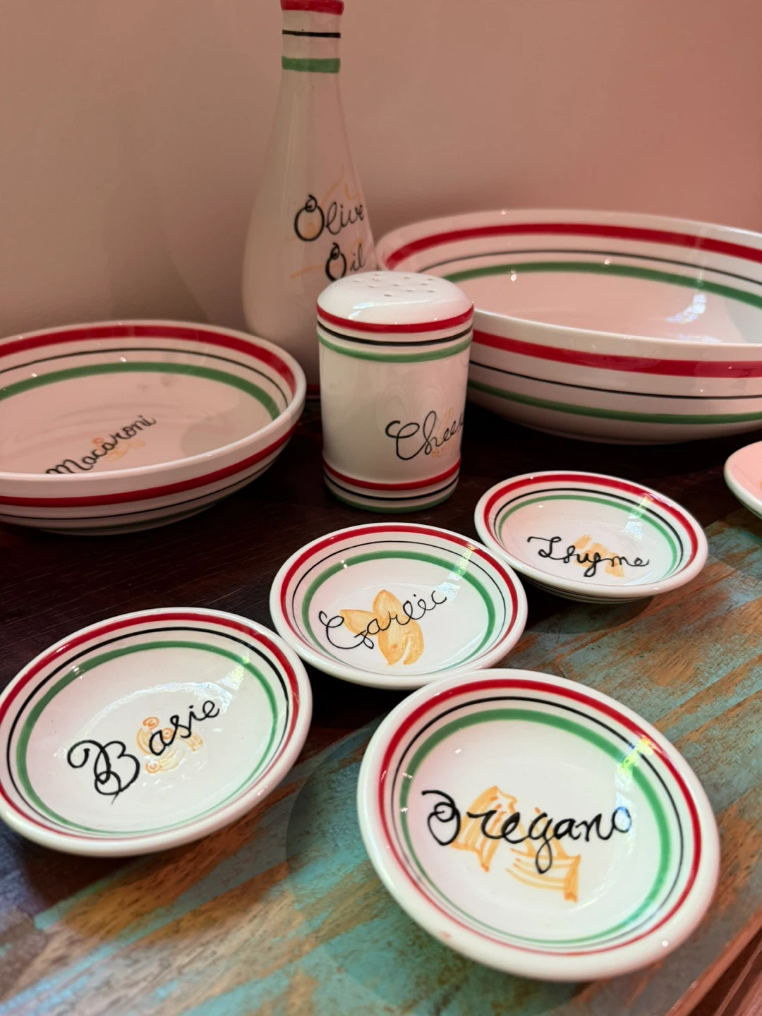 11 Piece Italian Pasta Theme Dishware Set - photo 2