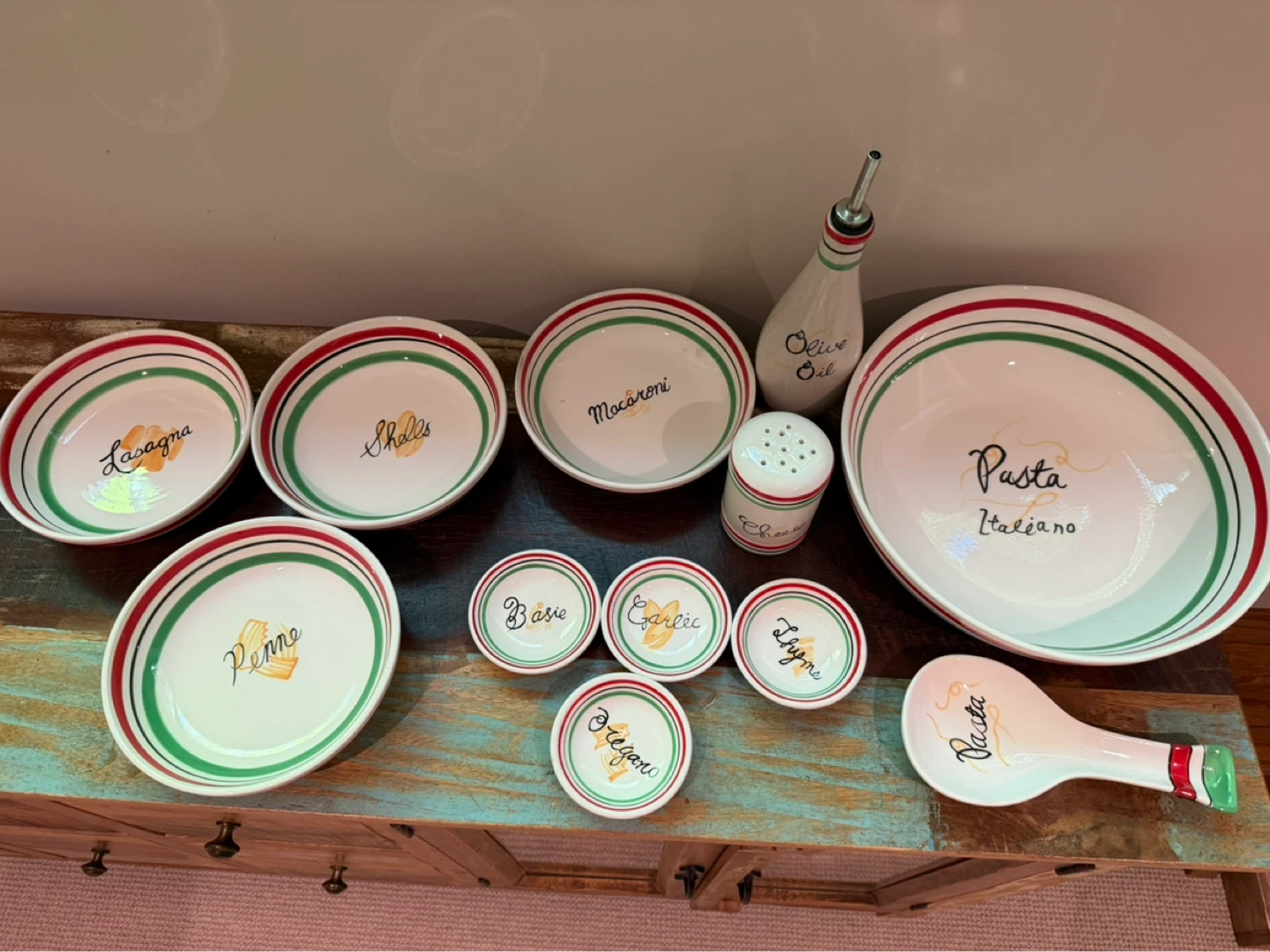 11 Piece Italian Pasta Theme Dishware Set - photo 4