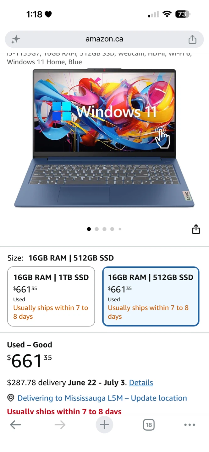 Lenovo Laptop 16GB RAM 512GB SSD