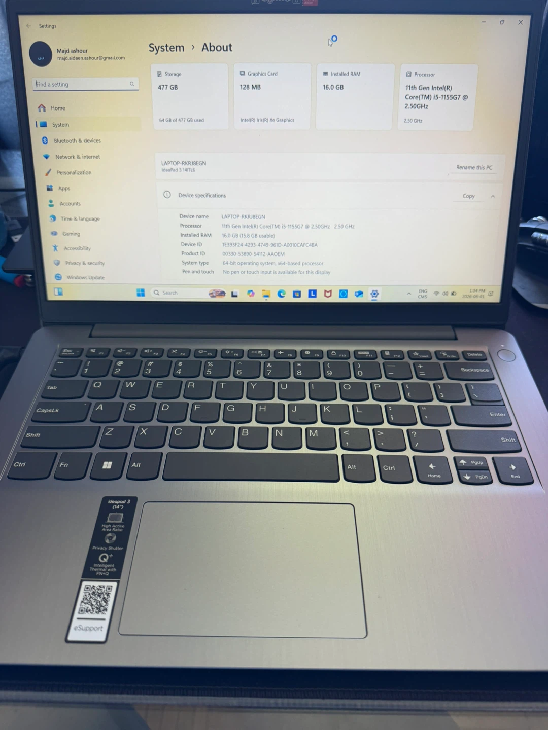 Lenovo Laptop 16GB RAM 512GB SSD - photo 5