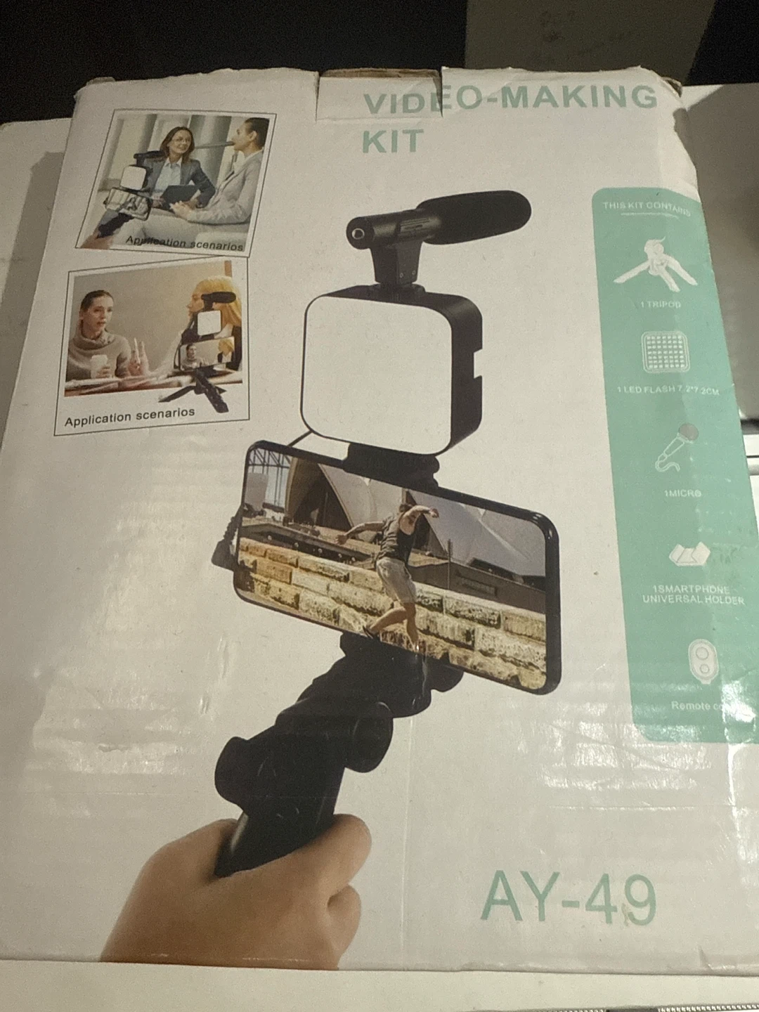 Video-Making Kit with Tripod, LED Flash, Microphone